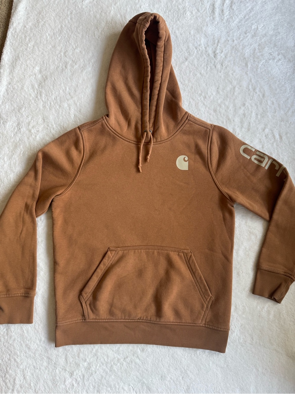 Carhartt Logo Sleeve Hoodie Brown M 8-10